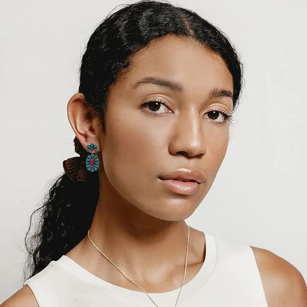 Anthropologie Bohemian Green Earrings